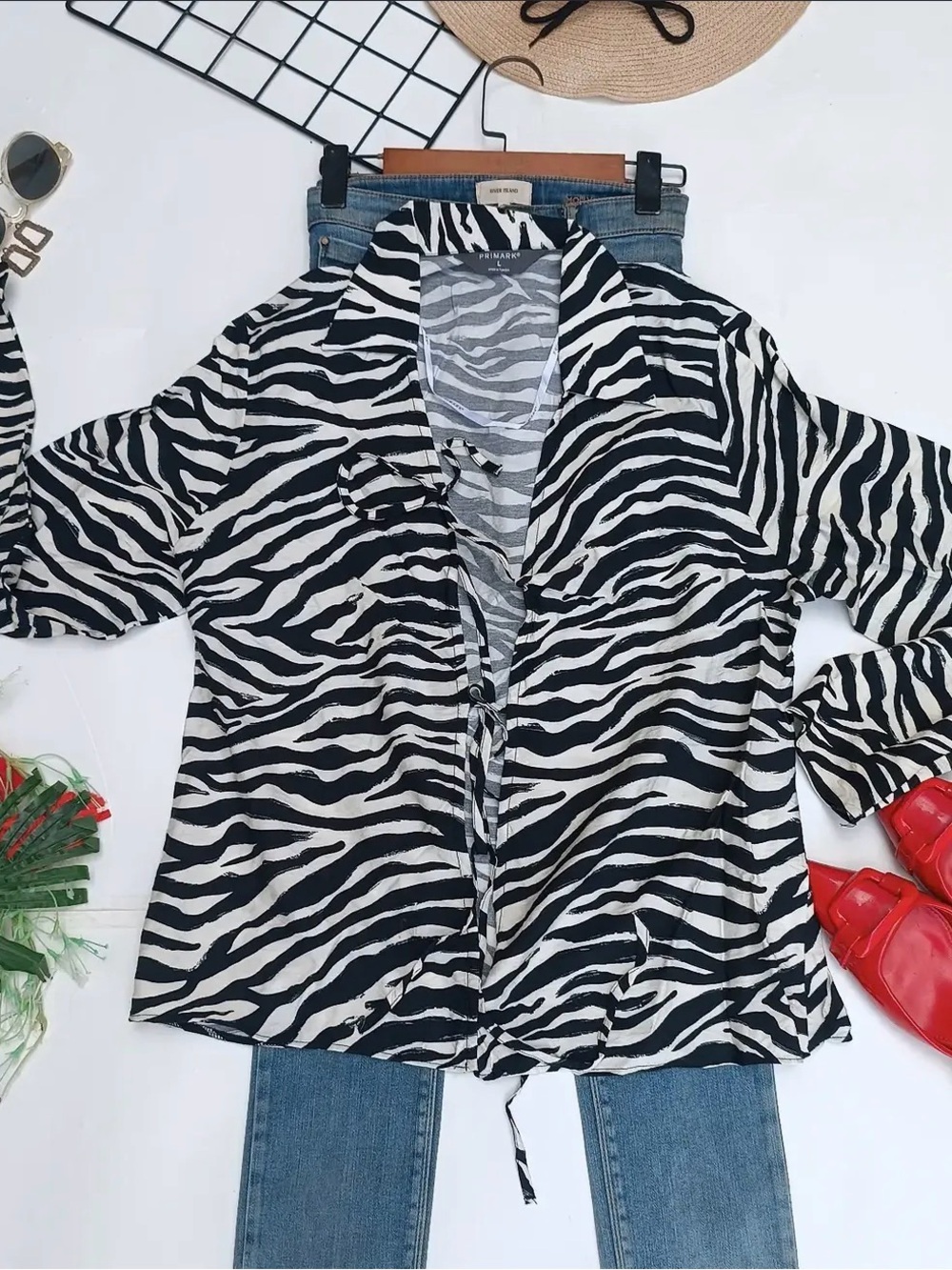 Primark Black & White Zebra Print Shirt